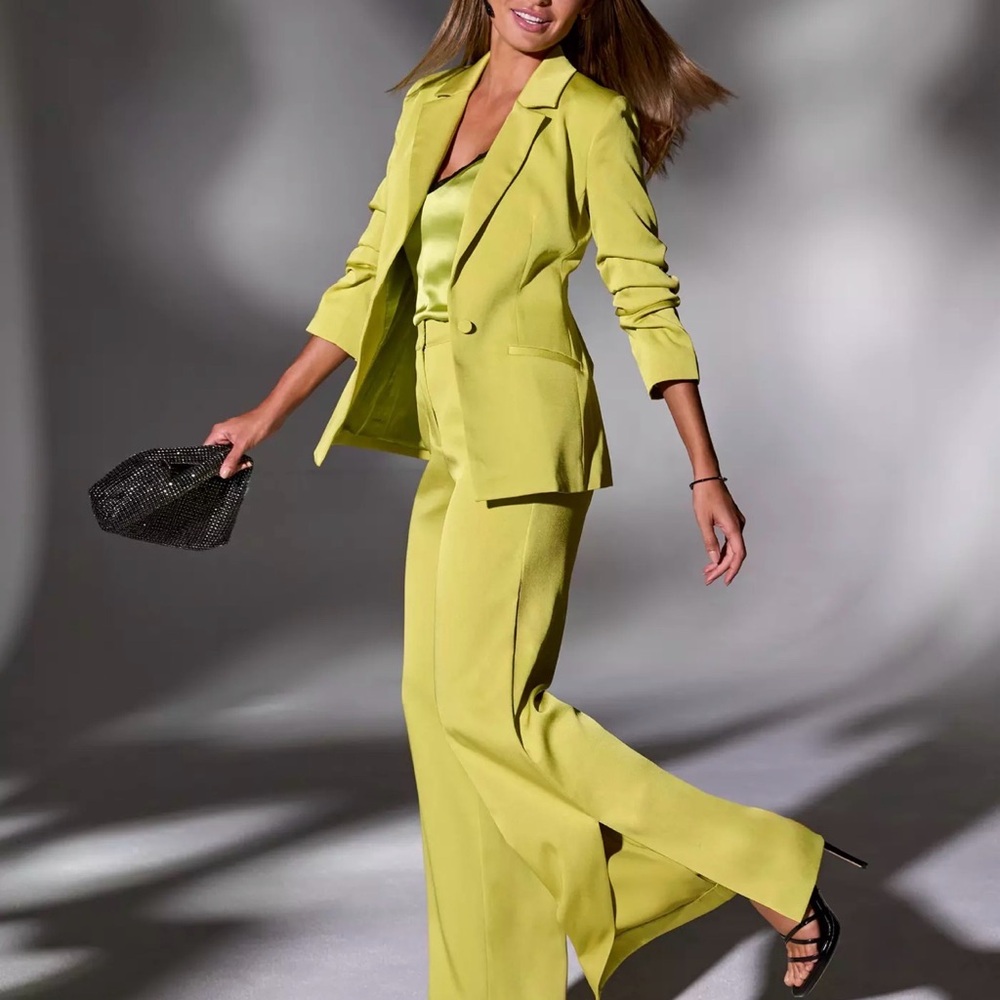 BOSTON PROPER SATIN WIDE LEG PANT 0
